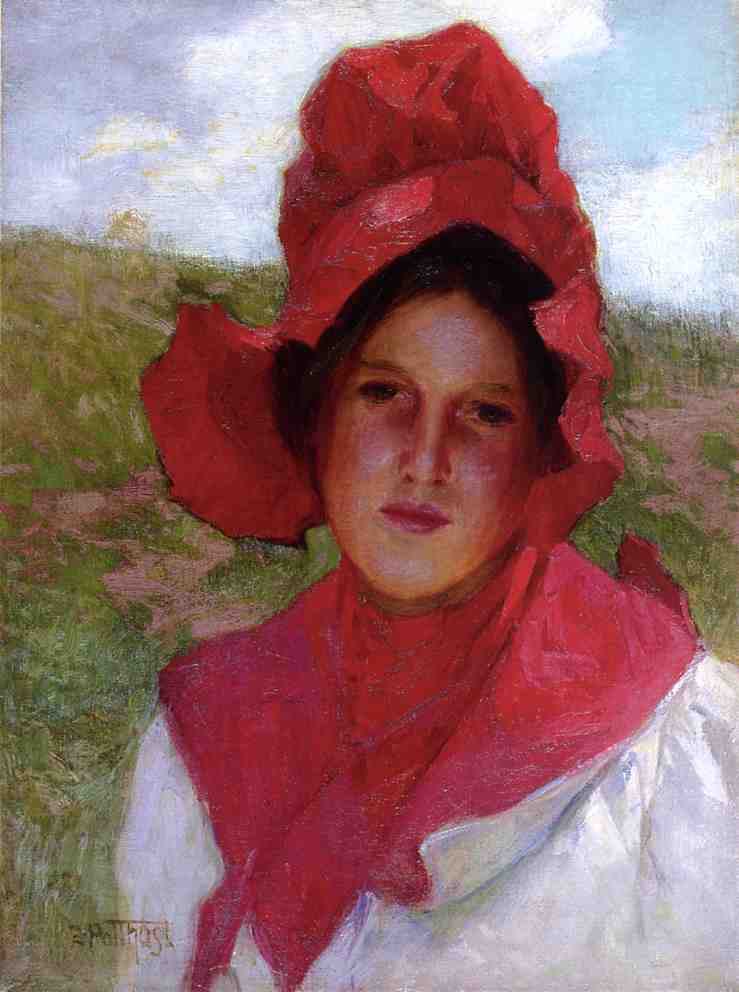 Edward Henry Potthast Girl in a Red Bonnet